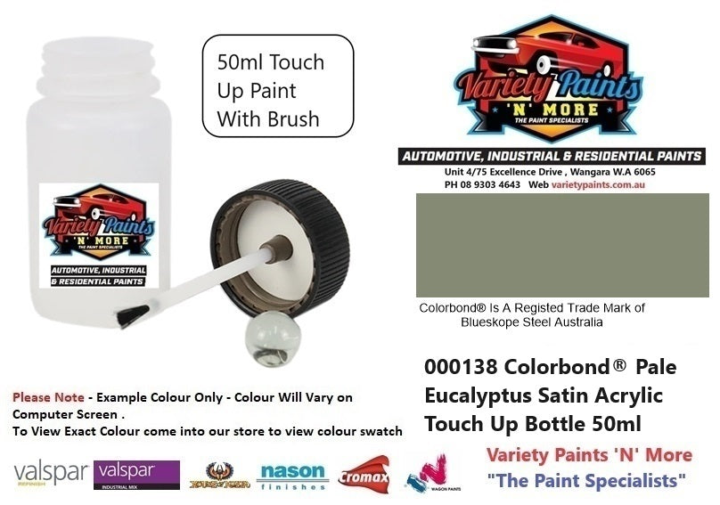 000138 Colorbond® Pale Eucalyptus Satin Acrylic Touch Up Bottle 50ml