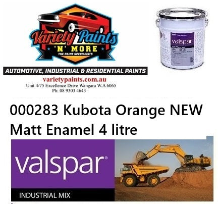 000283 Kubota Orange NEW Matt Enamel 4 litre
