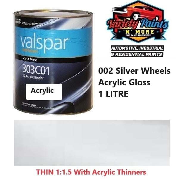 002 Silver Wheels Acrylic Gloss 1 LITRE