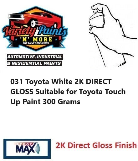031 Toyota White 2K DIRECT GLOSS Suitable for Toyota Touch Up Paint 300 Grams