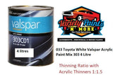 033 Super White Acrylic Suitable for Toyota  Paint Mix 303 4 Litre