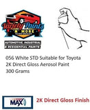 056 White STD Suitable for Toyota 2K Direct Gloss Aerosol Paint 300 Grams 3IS HAY1