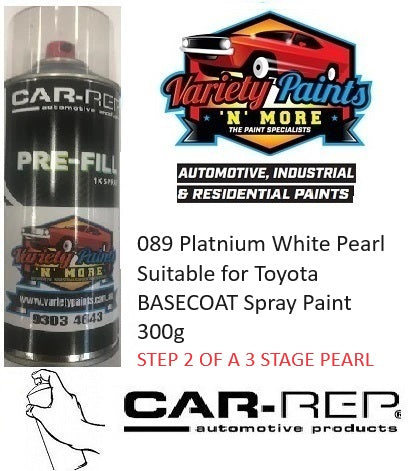 089 Platnium White Pearl Suitable for Toyota BASECOAT Spray Paint 300g **SEE NOTES