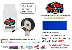 1092 Blue Metallic Groundcoat Basecoat for 3 Stage Colour Touch Up Bottle 50ml with Brush