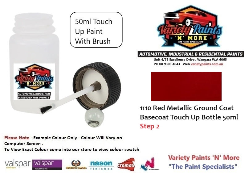 1110 Red Metallic Ground Coat Basecoat Touch Up Bottle 50ml Step 2
