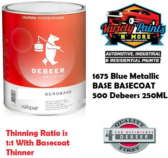 1675 Blue Metallic BASE BASECOAT 500 Debeers 250ML