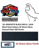 18L GRAPHITE BLACK MICA / JAVA Black Pearl Subaru  2K DIRECT GLOSS AEROSOL 300G