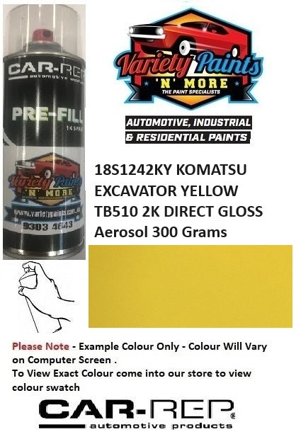 18S1242KY KOMATSU EXCAVATOR YELLOW TB510 2K DIRECT GLOSS Aerosol 300 Grams