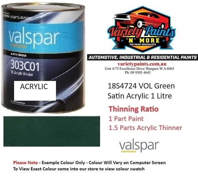 18S4724 VOL Green Satin Acrylic 1 Litre
