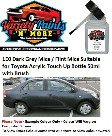 1E0 Dark Grey Mica / Flint Mica Suitable for Toyota Acrylic Touch Up Bottle 50ml with Brush