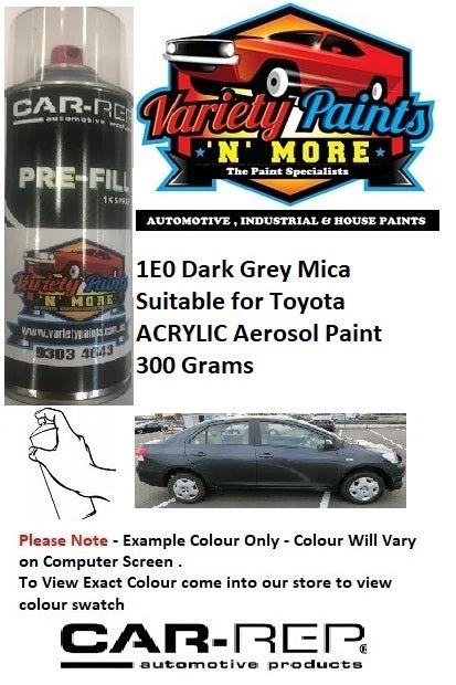 1E0 Dark Grey Mica / Flint Mica Suitable for Toyota Acrylic Aerosol Paint 300 Grams