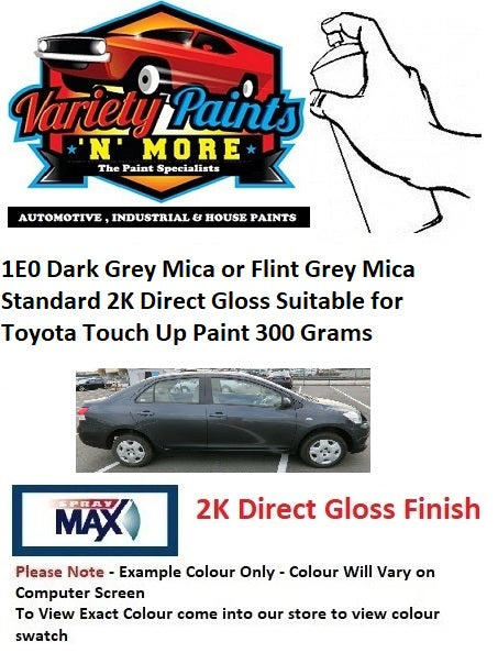 1E0 Dark Grey Mica/Flint Grey Mica Standard 2K Direct Gloss Suitable for Toyota Touch Up Paint 300 Grams