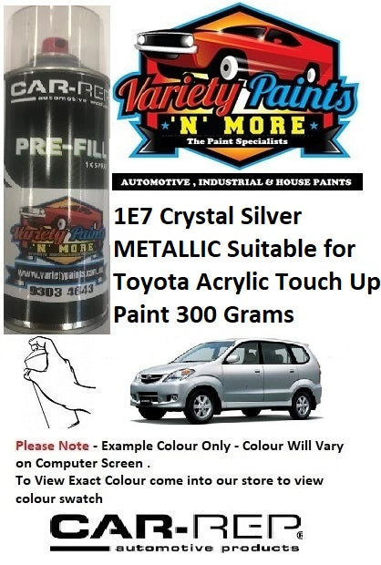 1E7 Crystal Silver METALLIC Suitable for Toyota Acrylic Touch Up Paint 300 Grams