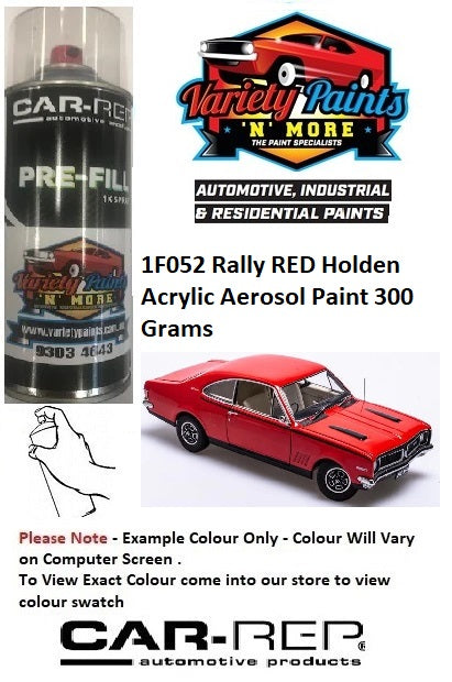 1F052 Rally RED Holden Acrylic Aerosol Paint 300 Grams