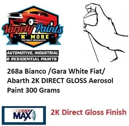 268a Bianco /Gara White Fiat/ Abarth White 2K Aerosol Paint 300 Grams