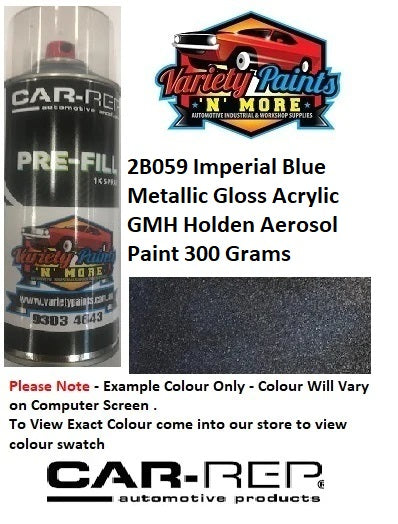 2B059 Imperial Blue Metallic Gloss Acrylic GMH Holden Aerosol Paint 300 Grams