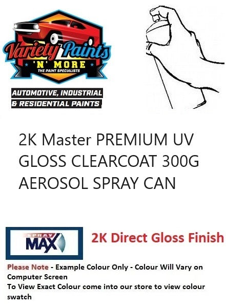 2K Master PREMIUM UV GLOSS CLEARCOAT 300G AEROSOL SPRAY CAN ** SEE NOTES