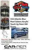 33A Atlantic Blue Pearl Subaru Acrylic Touch Up Paint 300 Grams