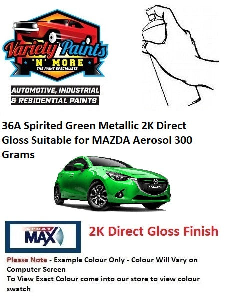 36A Spirited Green Metallic 2K direct gloss Suitable for MAZDA Aerosol 300 Grams