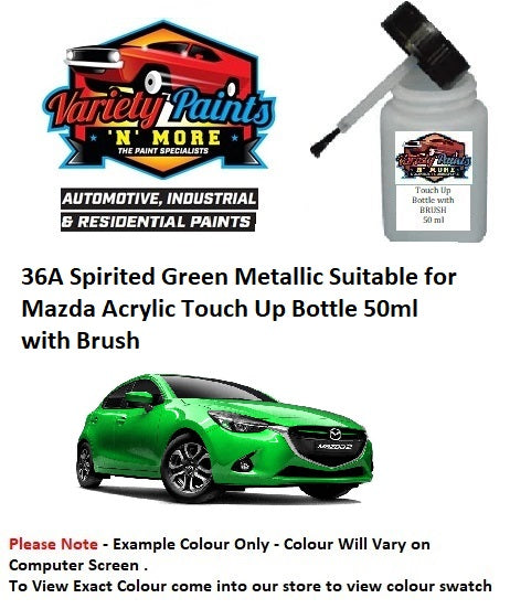 36A Spirited Green Metallic Suitable for Mazda Acrylic Touch Up Bottle 50ml with Brush
