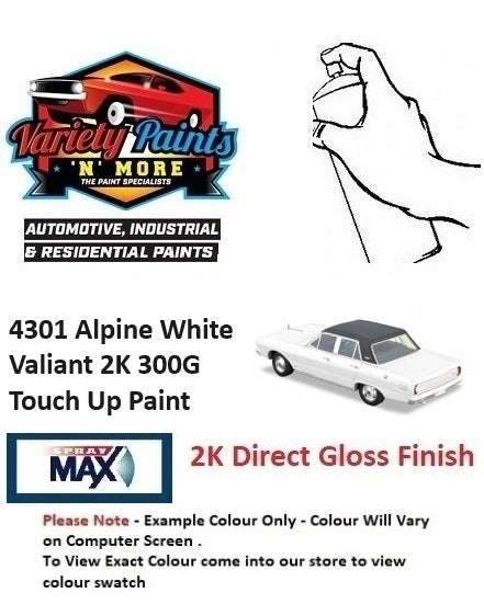 4301 Alpine White Valiant 2K 300G Touch Up Paint