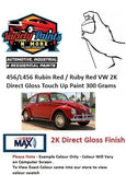 456/L456 Rubin Red / Ruby Red VW 2K Direct Gloss Touch Up Paint 300 Grams