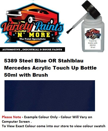 5389 Steel Blue OR Stahlblau Mercedes Acrylic Touch Up Bottle 50ml with Brush
