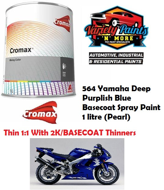 564 Yamaha Deep Purplish Blue Basecoat Spray Paint 1 litre (Pearl)