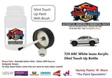 729 ARC White Isuzu Acrylic 50ml Touch Up Bottle