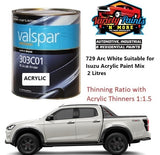 729 Arc White Suitable for Isuzu Acrylic Paint Mix 2 Litres