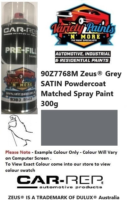 90Z7768S Zeus® Grey SATIN  Powdercoat Matched Spray Paint 300g