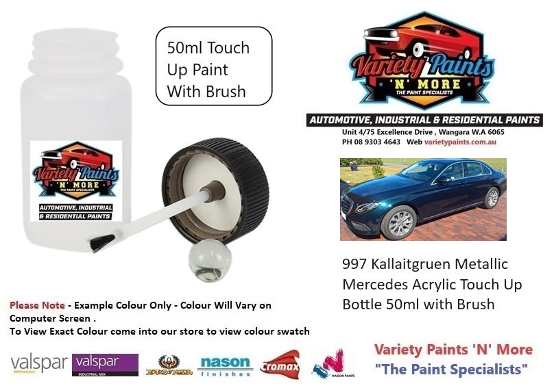 997 Kallaitgruen Metallic Mercedes Acrylic Touch Up Bottle 50ml with Brush