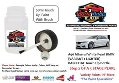 A96 Mineral White Pearl BMW (VARIANT 1-LIGHTER) BASECOAT Touch Up Bottle Step 2 ** see notes With brush