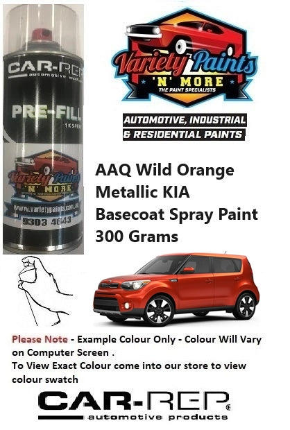 AAQ Wild Orange Metallic KIA Basecoat Spray Paint 300 Grams
