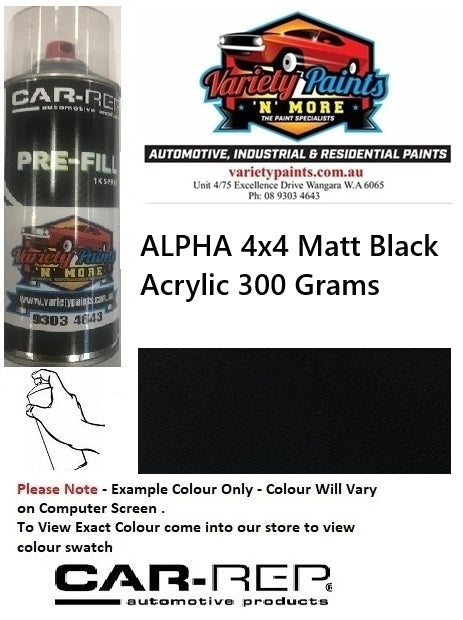 ALPHA 4x4 Matt Black Acrylic 300 Grams **NOTES