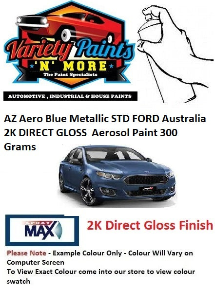 AZ Aero Blue Metallic STD FORD Australia 2K Direct Gloss Aerosol Paint 300 Grams