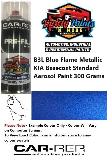 B3L Blue Flame Metallic KIA Basecoat Standard Aerosol Paint 300 Grams