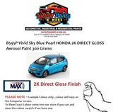 B595P Vivid Sky Blue Pearl HONDA 2K DIRECT GLOSS Aerosol Paint 300 Grams