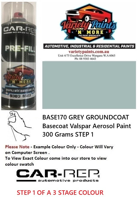 BASE170 GREY GROUNDCOAT Basecoat Valspar Aerosol Paint 300 Grams STEP 1