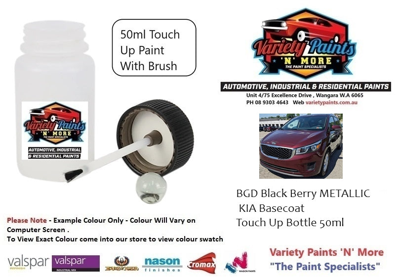 BGD Black Berry METALLIC KIA Basecoat Touch Up Bottle 50ml