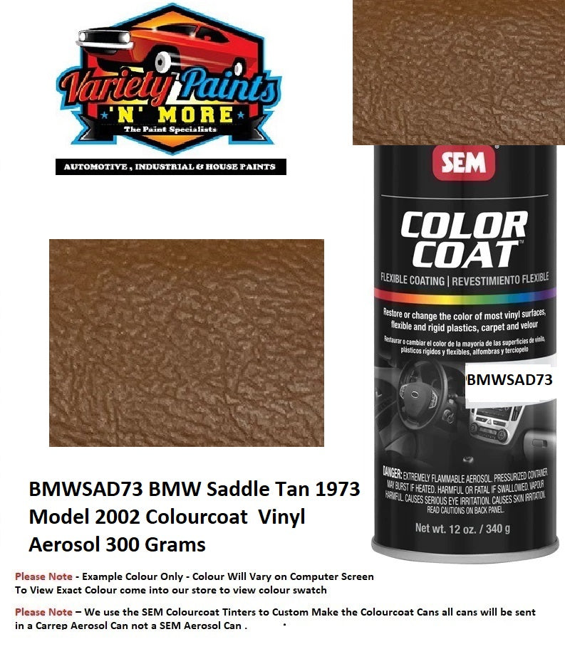 BMWSAD73 BMW Saddle Tan 1973 Model 2002 Colourcoat  Vinyl Aerosol 300 Grams
