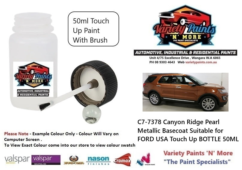 C7-7378 Canyon Ridge Pearl Metallic Basecoat Suitable for FORD USA Touch Up BOTTLE 50ML