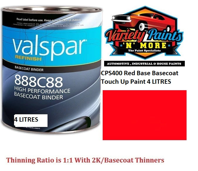 CPS400 Red Base Basecoat Touch Up Paint 4 LITRES
