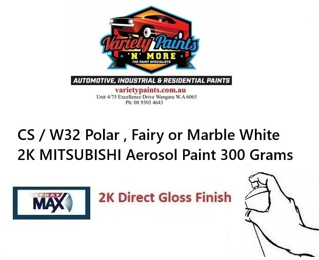 CS / W32 Polar , Fairy or Marble White 2K MITSUBISHI Aerosol Paint 300 Grams