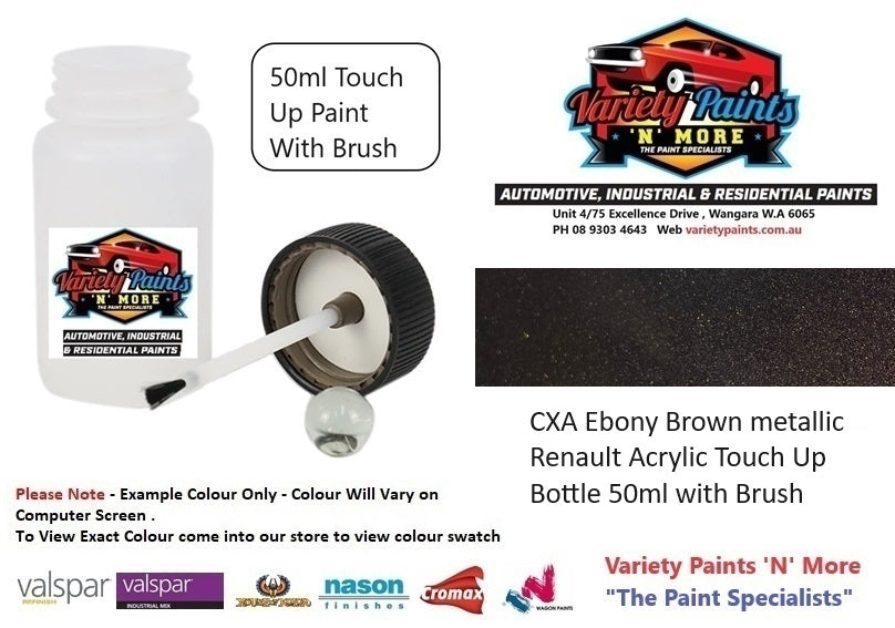 CXA Ebony Brown metallic Renault Acrylic Touch Up Bottle 50ml with Brush
