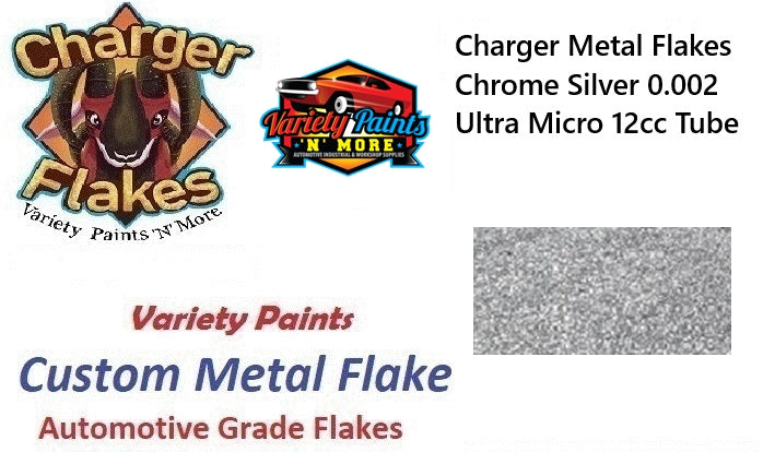 Charger Metal Flakes Chrome Silver 0.002 Ultra Micro 12cc Tube