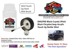 DX8/PX8 Black Crystal /Pitch Black Chrysler/Jeep Acrylic Touch Up Bottle 50ml