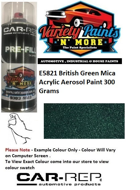 E5821 British Green Mica Acrylic Aerosol Paint 300 Grams