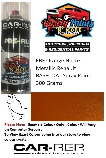 EBF Orange Nacre Metallic Renault  BASECOAT Spray Paint 300 Grams
