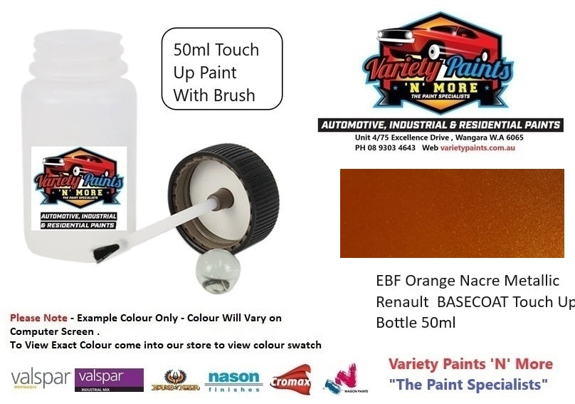 EBF Orange Nacre Metallic Renault  BASECOAT Touch Up Bottle 50ml
